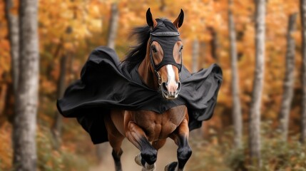 Obraz premium Magical Horse in Enchanting Witch Costume