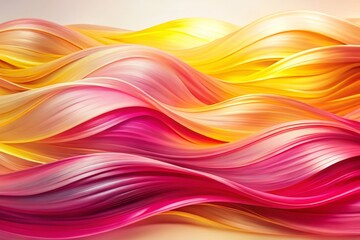 Vibrant Abstract Waves in Pink and Yellow Colors