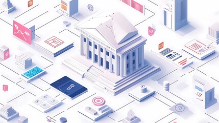 Concept diagram for open banking and fintech innovations.