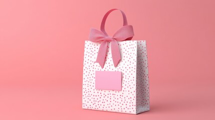 Custom Gift Bag with Bow and Pink Decor