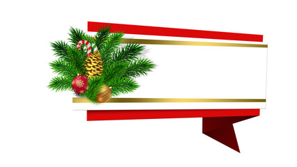 Christmas Banners and Ribbons Elements with Christmas Decoration Elements.