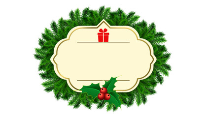 Christmas Banners and Ribbons Elements with Christmas Decoration Elements.