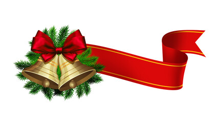 Christmas Banners and Ribbons Elements with Christmas Decoration Elements.