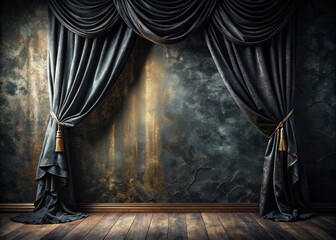 Elegant Black Curtain Photography for Portraits