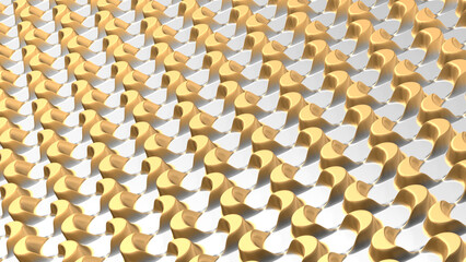 Abstract Pattern of Extruded Crescent shapes Geometrical Background