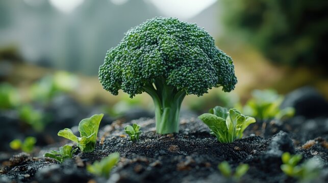 Fresh and Vibrant Broccoli on a Colorful Background Perfect for Healthy Eating Promotions and Nutritional Guides
