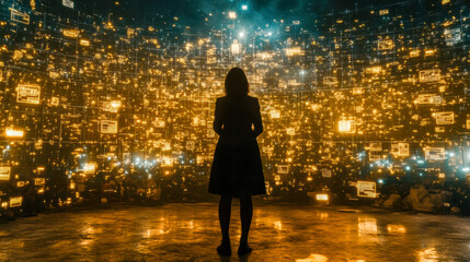 Exploring the intersection of human existence and digital technology a visual journey through data and innovation