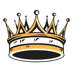 Golden crown classic decorative icon vector