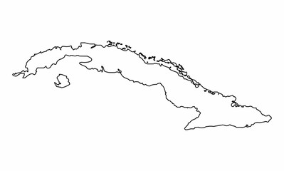 Cuba outline map