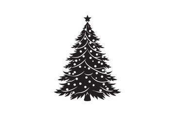 Christmas tree silhouette Bundle, Christmas tree silhouette vector illustration