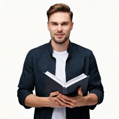 man reading a book