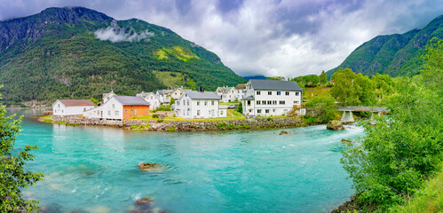 Skjolden Panorama in Norwegen am Sognefjord