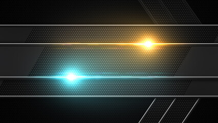 Perforated Metallic Panels with Light Lens Flares Abstract Background