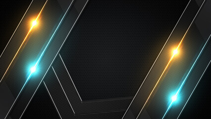 Perforated Metallic Panels with Light Lens Flares Abstract Background