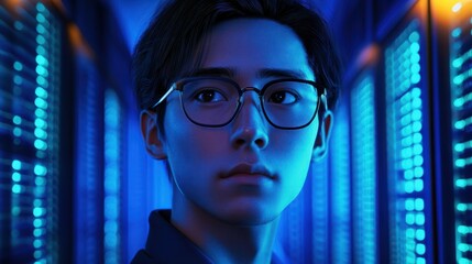 portrait of it specialist in data center