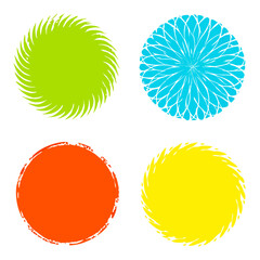 Set of circle brush stoke backgrounds Vector illustration (5)
