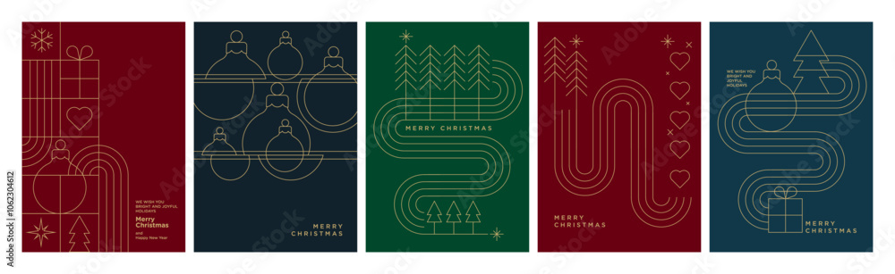 Canvas Prints set of illustrations on the theme of christmas and new year. vector concepts for greeting card, part