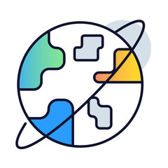Globe with Orbit. Icons Included: Global Reach, International Expansion, Worldwide Presence