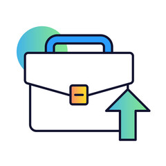 Briefcase with Arrow Up. Icons Included: Career Growth, Job Promotion, Professional Success
