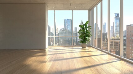 Fototapeta premium Modern Apartment with City View