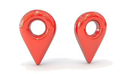 Set of Red Map Location Pins Isolated on a Clean Background Generative AI