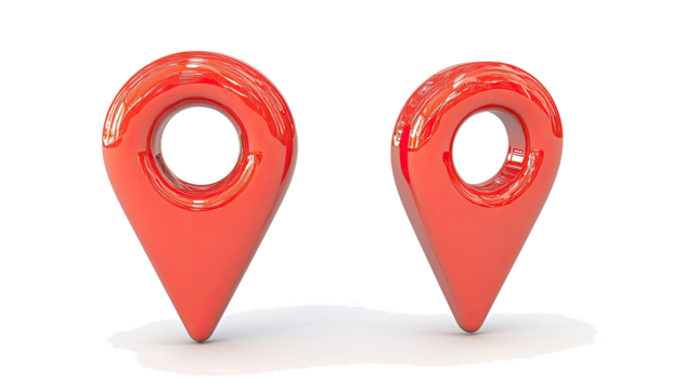 Set of Red Map Location Pins Isolated on a Clean Background Generative AI