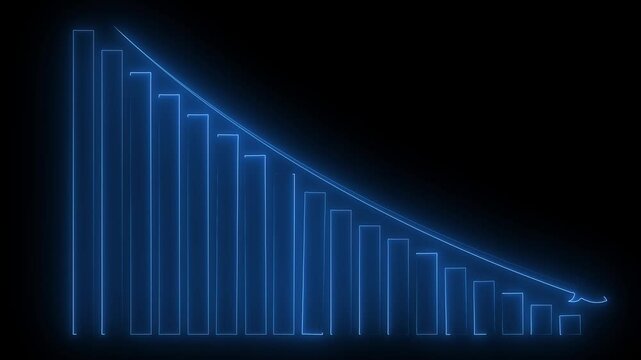 Down business graph icon .business or finance concept icon. Abstract decreasing business graph chart animation background.