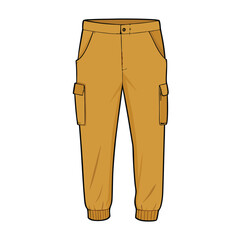 Vector Cartoon Light Brown Jogger Pants illustration