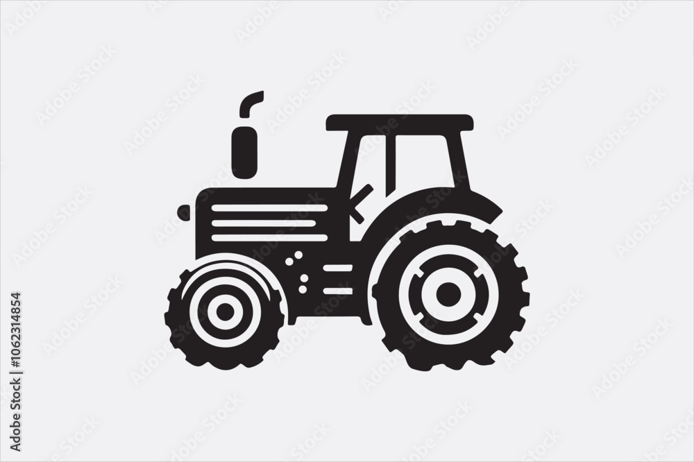 Wall mural a black vector of a tractor silhouette.