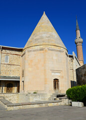 Esrefoglu Mosque and Complex, located in Beysehir, Konya, Turkey, was built in 1299. It consists of a mosque, covered bazaar, tomb, bath and madrasah.