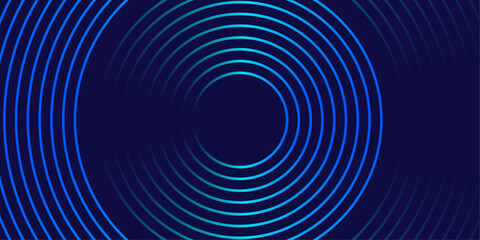 Abstract background with blue glowing circle lines. Vector illustration for ai technology concept, website, ui, ux