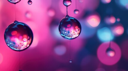 Water Drops with Abstract Blurred Background