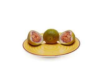 Fresh Figs on a Yellow Swirl Plate
