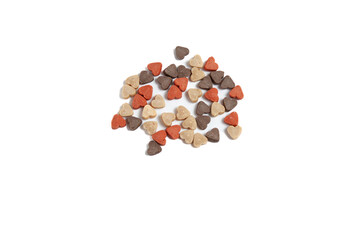 Heart-Shaped Pet Treats on White Background
