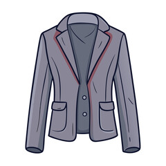 Vector Cartoon Women Jacket Illustration isolated white background