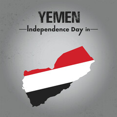 Yemen Independence Day Gray color background