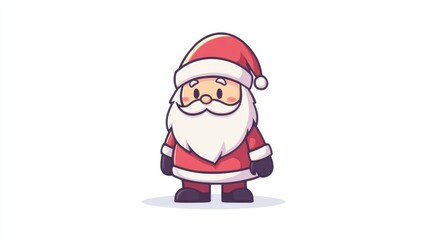 Obraz premium Cute Christmas character Santa Claus in red coat and hat