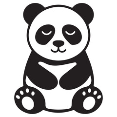 Adorable Panda Bear Silhouette Perfect for Kid Crafts