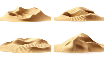 Desert Sand Textures on Transparent Background Generative AI