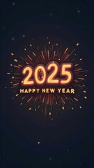 Festive wallpaper featuring a Happy New Year 2025 design.