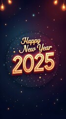 Festive wallpaper featuring a Happy New Year 2025 design.