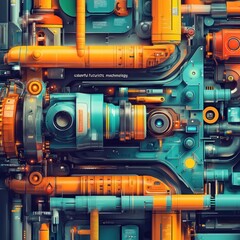 Fototapeta premium Colorful Futuristic Machinery