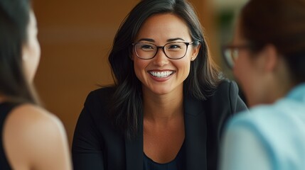 Fototapeta premium The Smiling Businesswoman Engaging