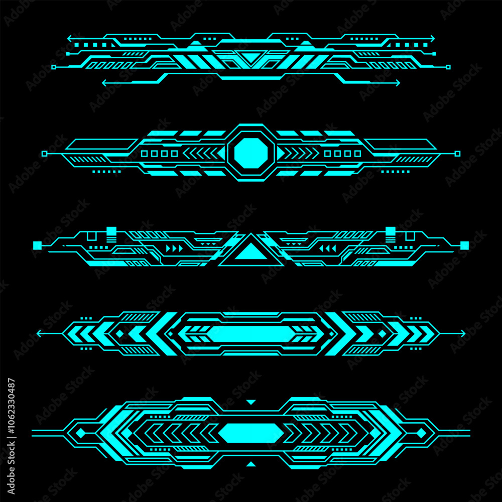Poster futuristic tech hud interface elements