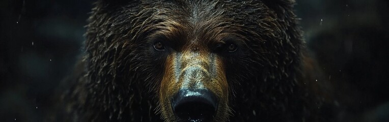 Close-up of a majestic grizzly bear in its natural wild environment