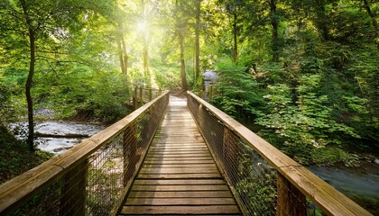 wooden bridge in the forest