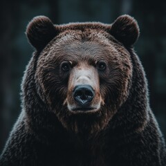 Obraz premium Close-up of a majestic grizzly bear in its natural wild environment