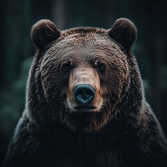 Close-up of a majestic grizzly bear in its natural wild environment