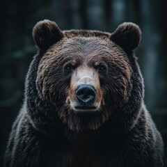 Fototapeta premium Close-up of a majestic grizzly bear in its natural wild environment