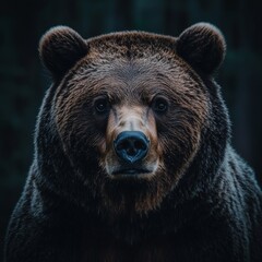 Close-up of a majestic grizzly bear in its natural wild environment